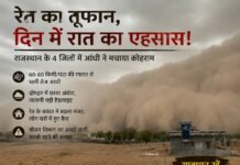 धूल के सैलाब ने रोकी रफ्तार, राजस्थान के 4 जिलों में दिन बना रात