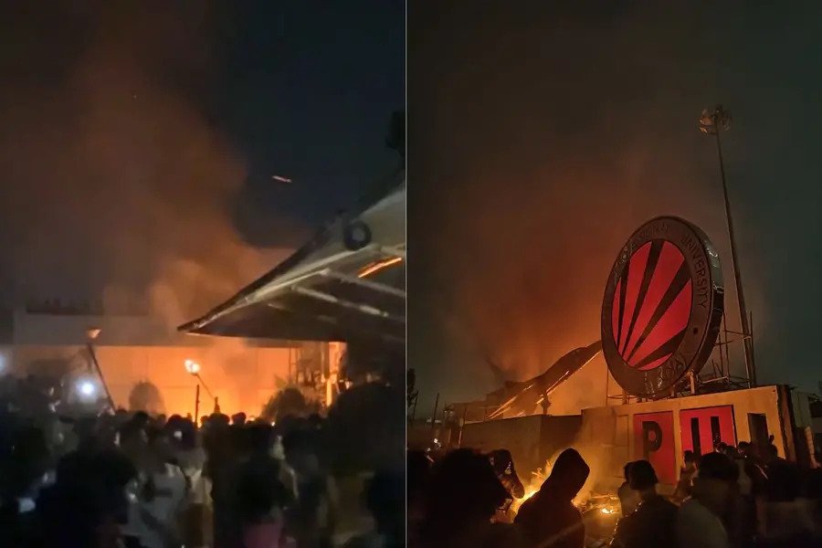 पंजाब की LPU में छात्रों के प्रदर्शन के दौरान कैंपस में बवाल और तोड़फोड़